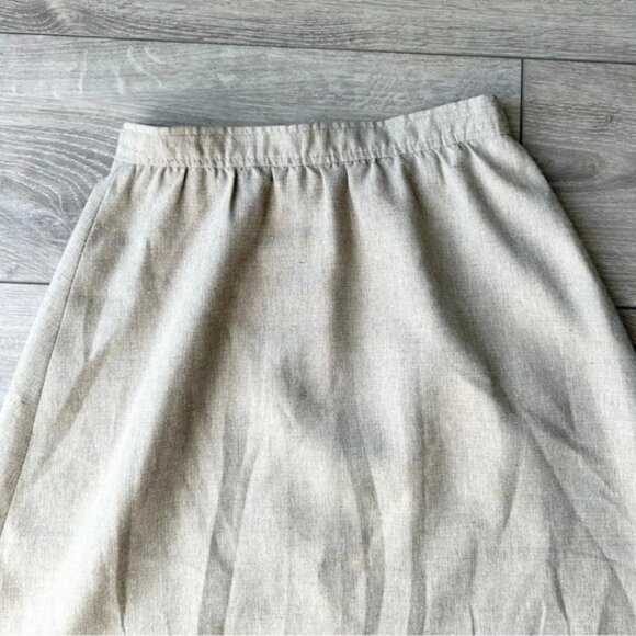 Vintage Mister Leonard Silk Flax Blend A Line Midi Skirt - Picture 11 of 15